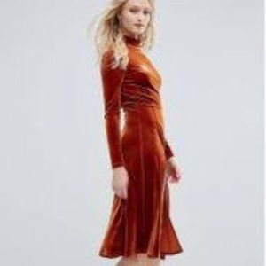 Orange velvet dress